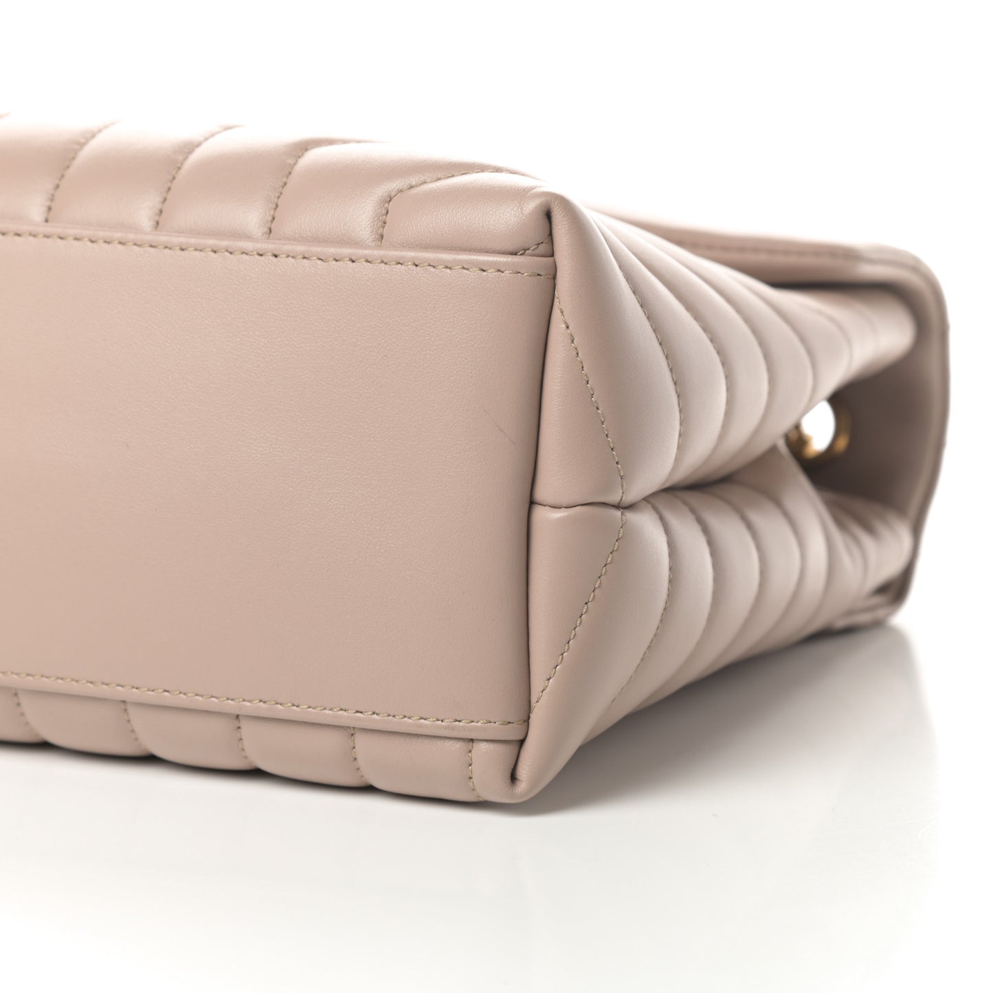 Calfskin Y Quilted Monogram Medium Loulou Chain Satchel Nude Powder