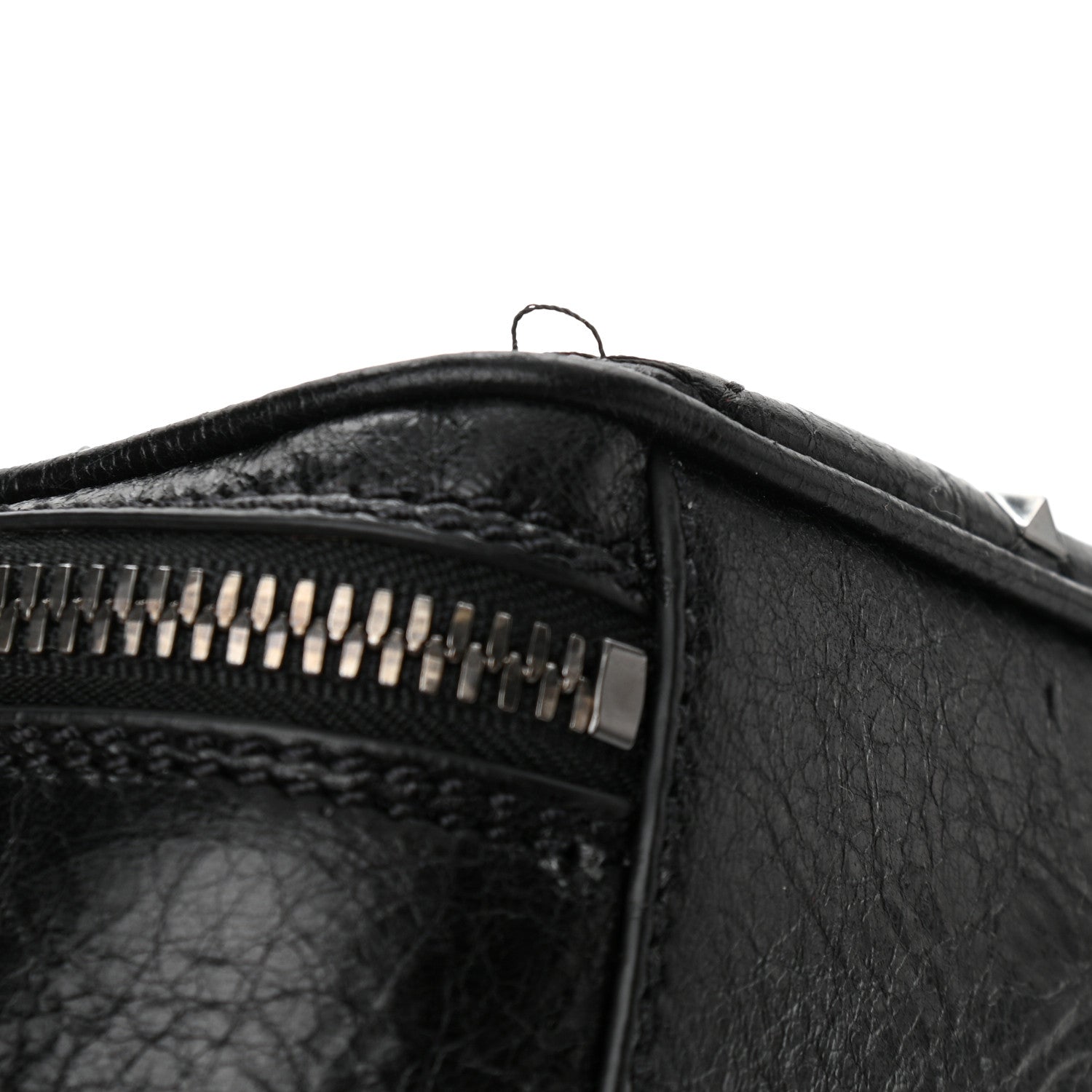 Valentino Garavani Craquele Nappa Rockstud Spike Double Zip Camera Crossbody Bag Black 9 of 9