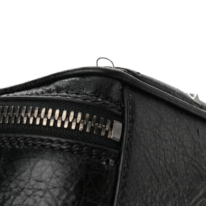 Valentino Garavani Craquele Nappa Rockstud Spike Double Zip Camera Crossbody Bag Black 9 of 9