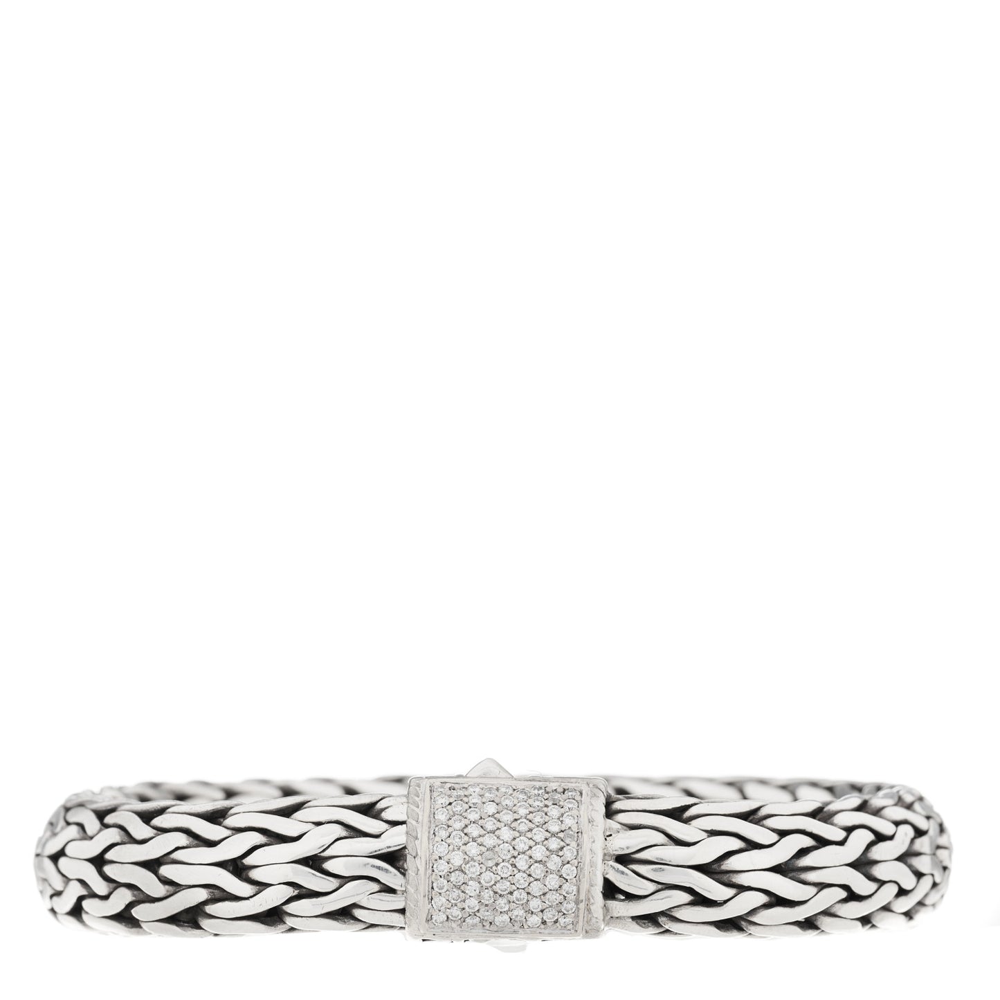Sterling Silver 18K Yellow Gold Diamond 11mm Classic Chain Bracelet