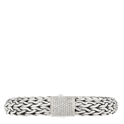 John Hardy Sterling Silver 18K Yellow Gold Diamond 11mm Classic Chain Bracelet 1 of 4