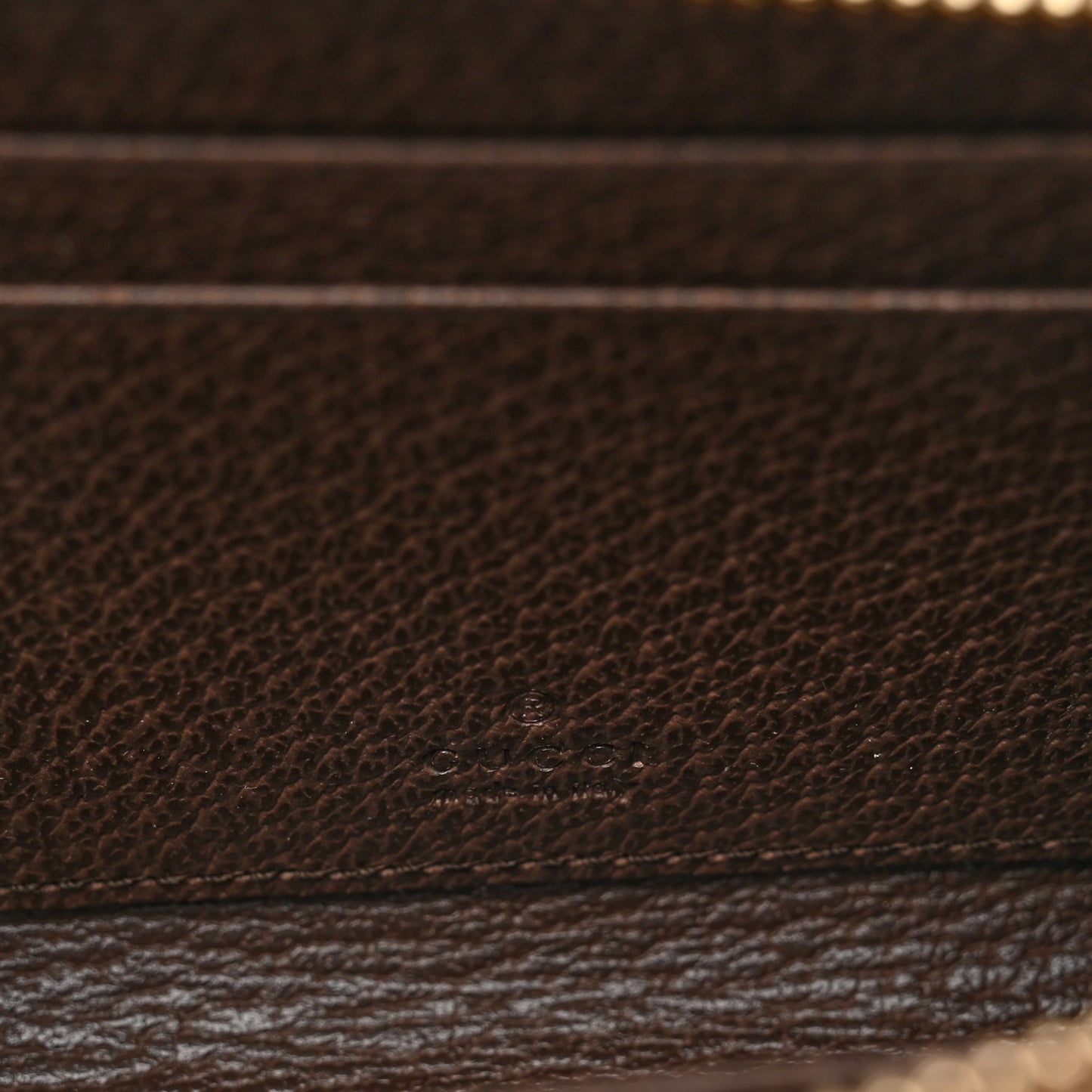 GG Supreme Monogram Textured Dollar Calfskin Web Ophidia Zip Around Card Case Wallet Beige Ebony New Acero