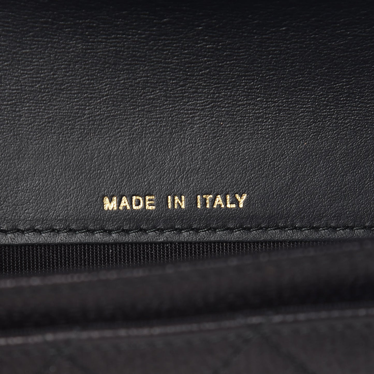 Logo Calfskin Embossed Quilted Flap Card Holder Black