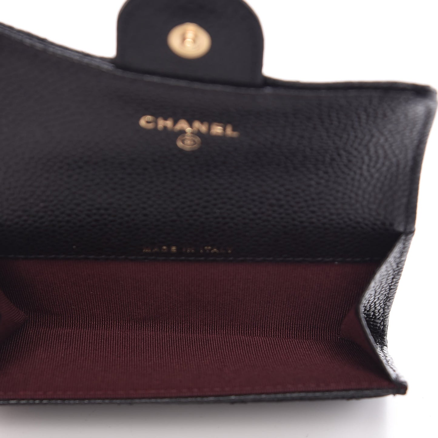 Caviar Quilted Flap Card Holder Black
