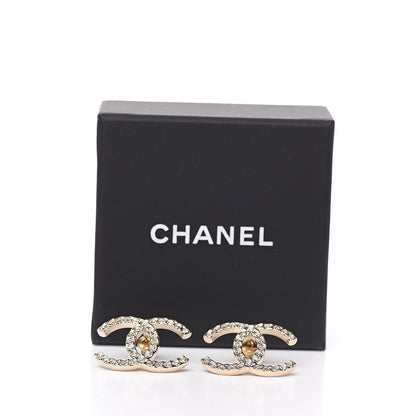 Chanel Baguette Crystal High Society CC Earrings Gold 5 of 5