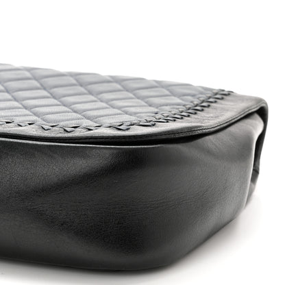 Chanel Lambskin Braided Flap Navy Black 10 of 10