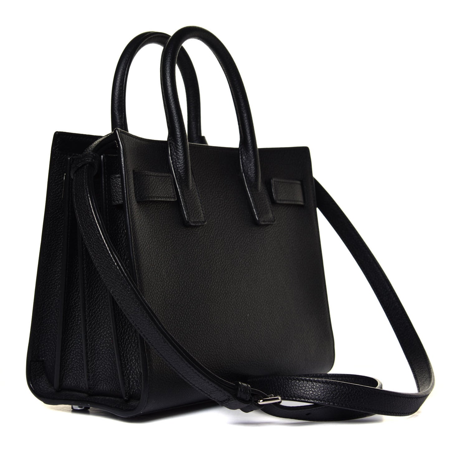Grained Calfskin Nano Sac De Jour Black