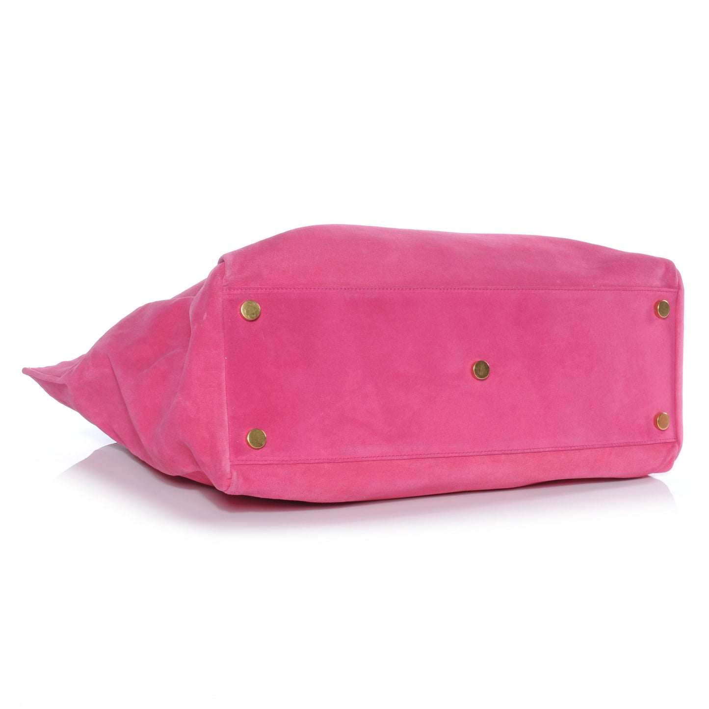 Suede Leather Reversible Shopper Tote Fuchsia