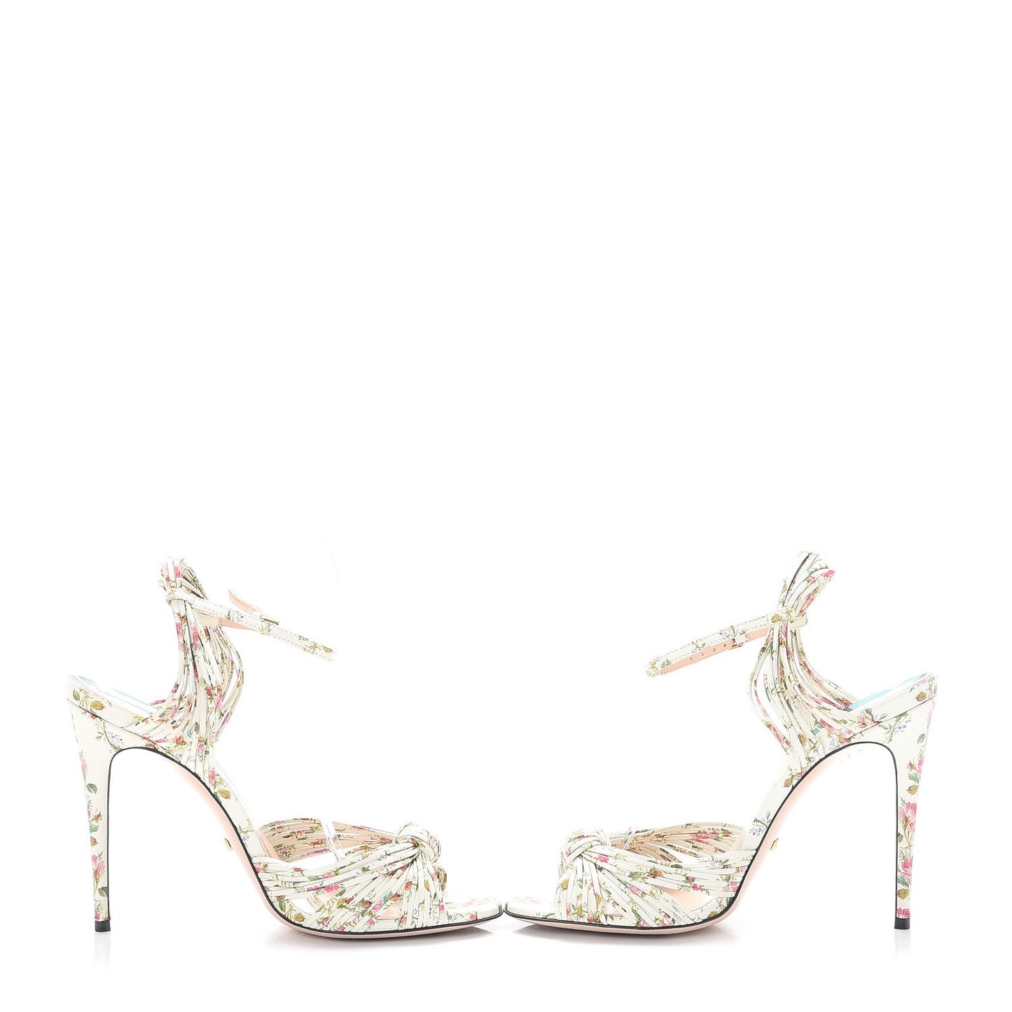 Calfskin Calico Print Allie Sandals 39 Ivory Multicolor