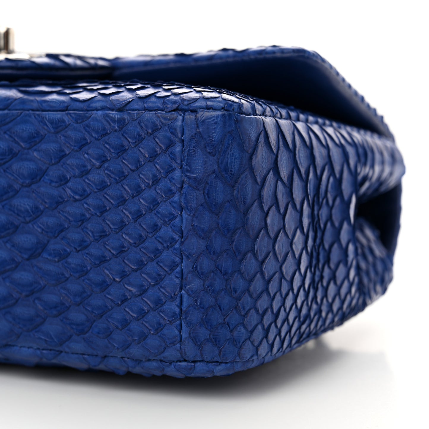 Snakeskin Mini Rectangular Flap Blue