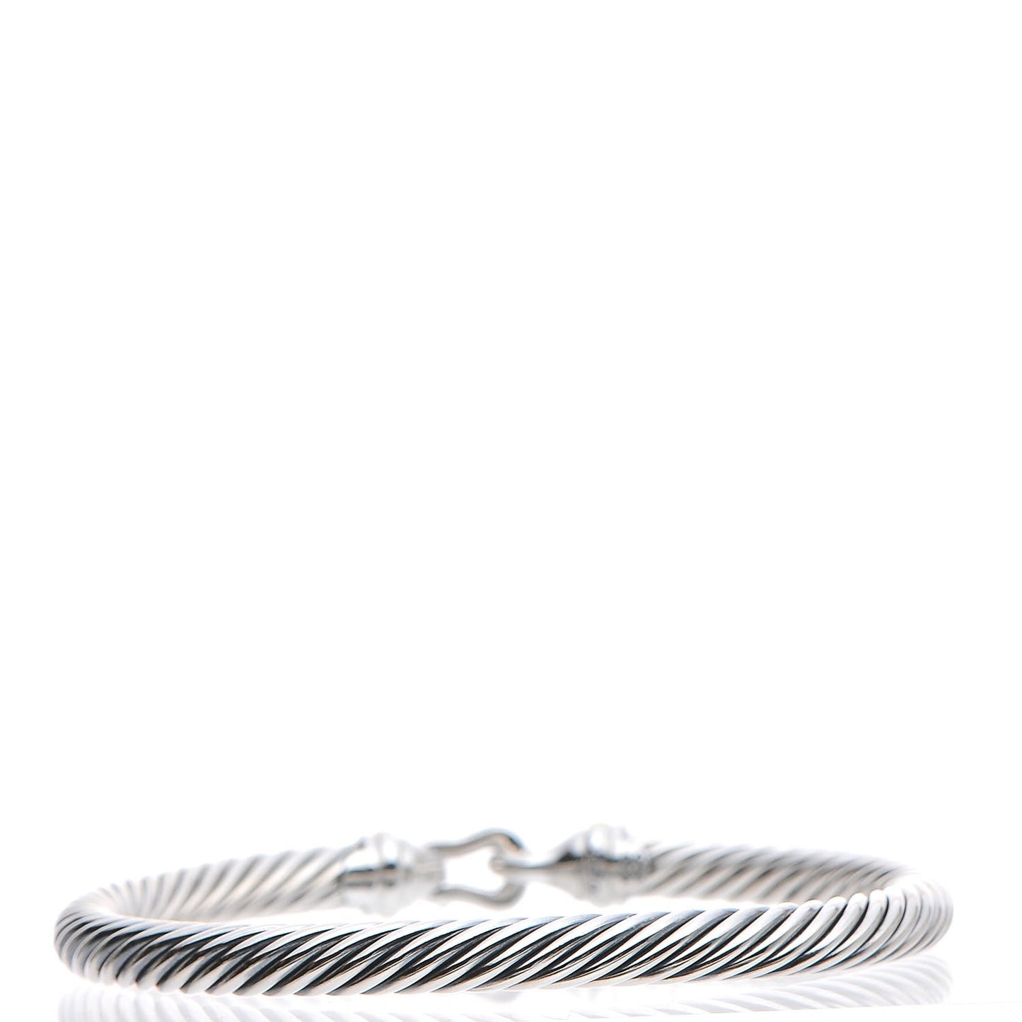 Sterling Silver 18K Yellow Gold 5mm Cable Classic Buckle Bracelet