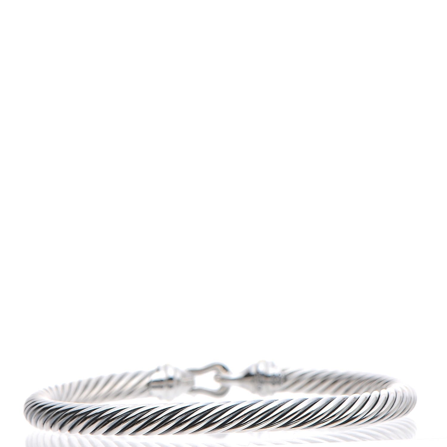 David Yurman Sterling Silver 18K Yellow Gold 5mm Cable Classic Buckle Bracelet 3 of 5