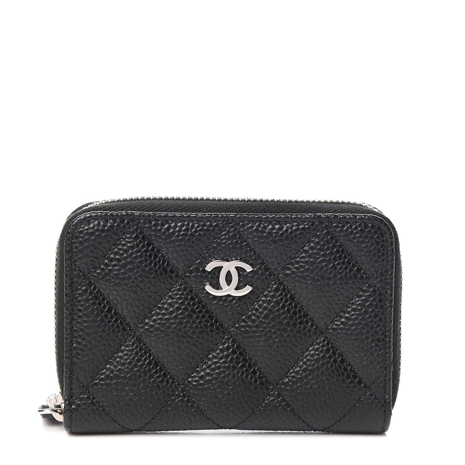 Chanel Caviar Quilted Zip Coin Purse Black 1 of 8