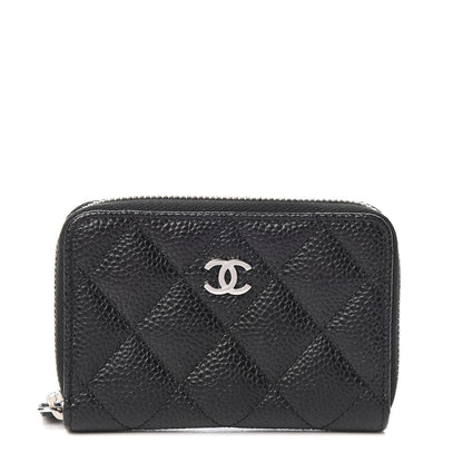 Chanel Caviar Quilted Zip Coin Purse Black 1 of 8