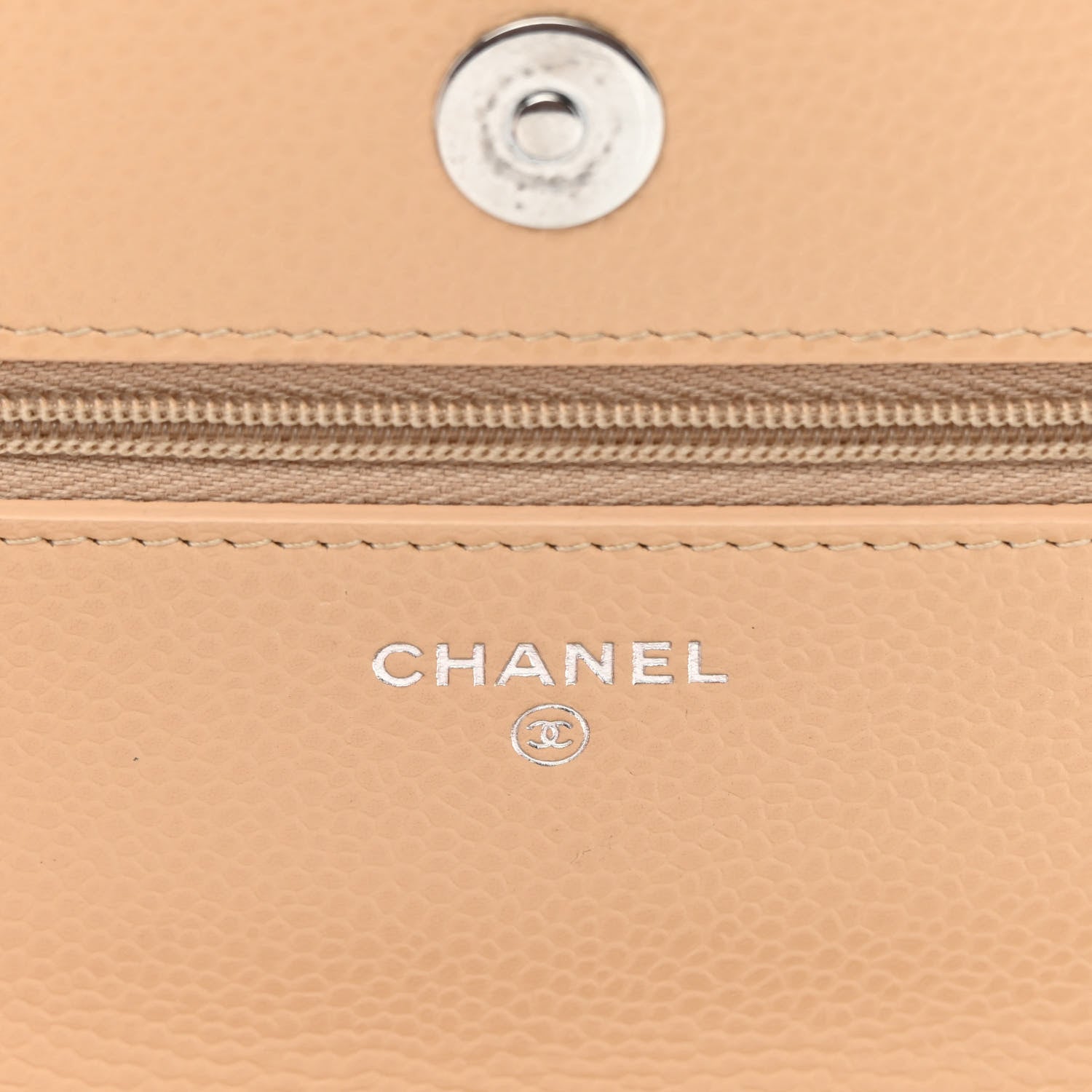Chanel Caviar Quilted Wallet On Chain WOC Beige 6 of 13
