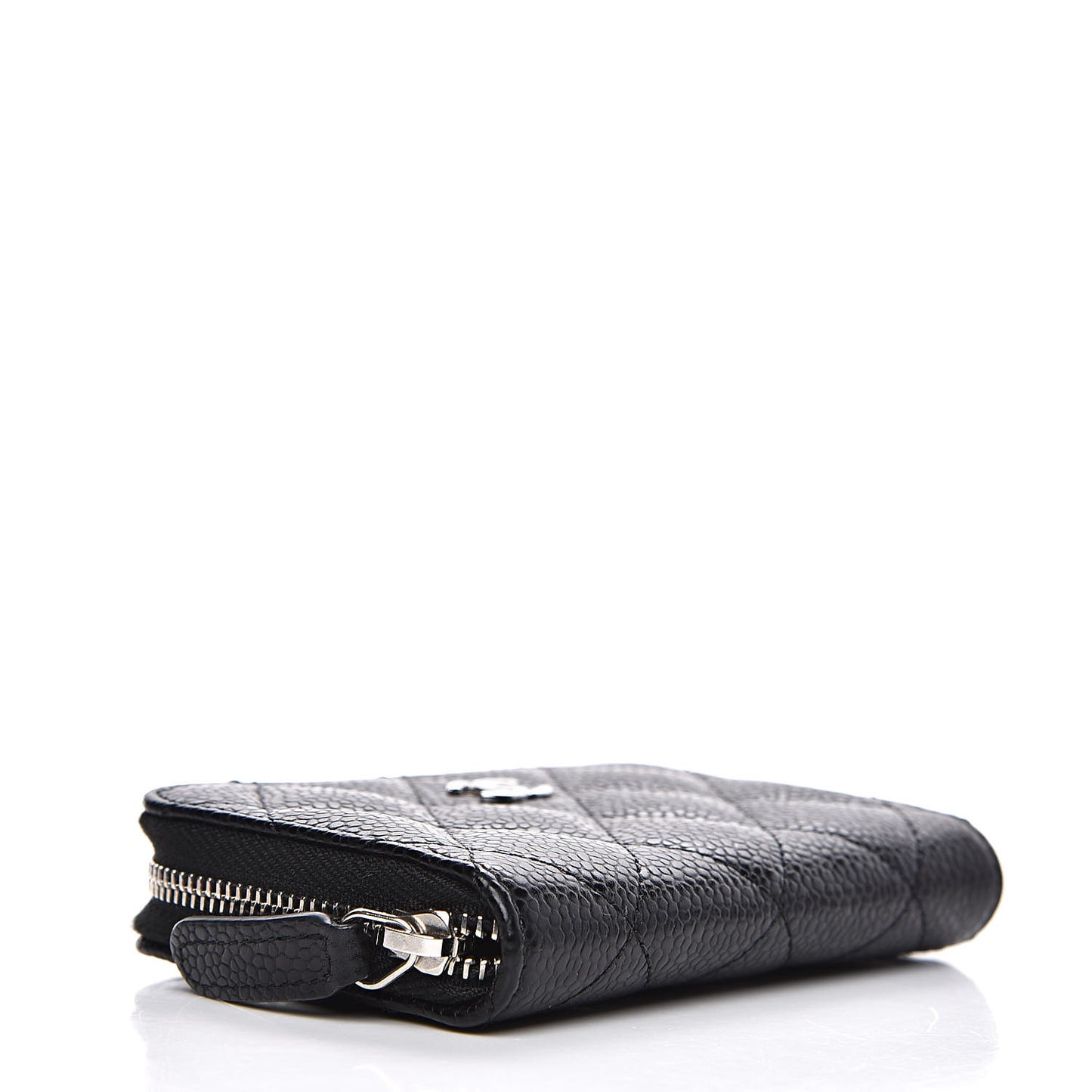 Caviar Quilted Zip Coin Purse Black