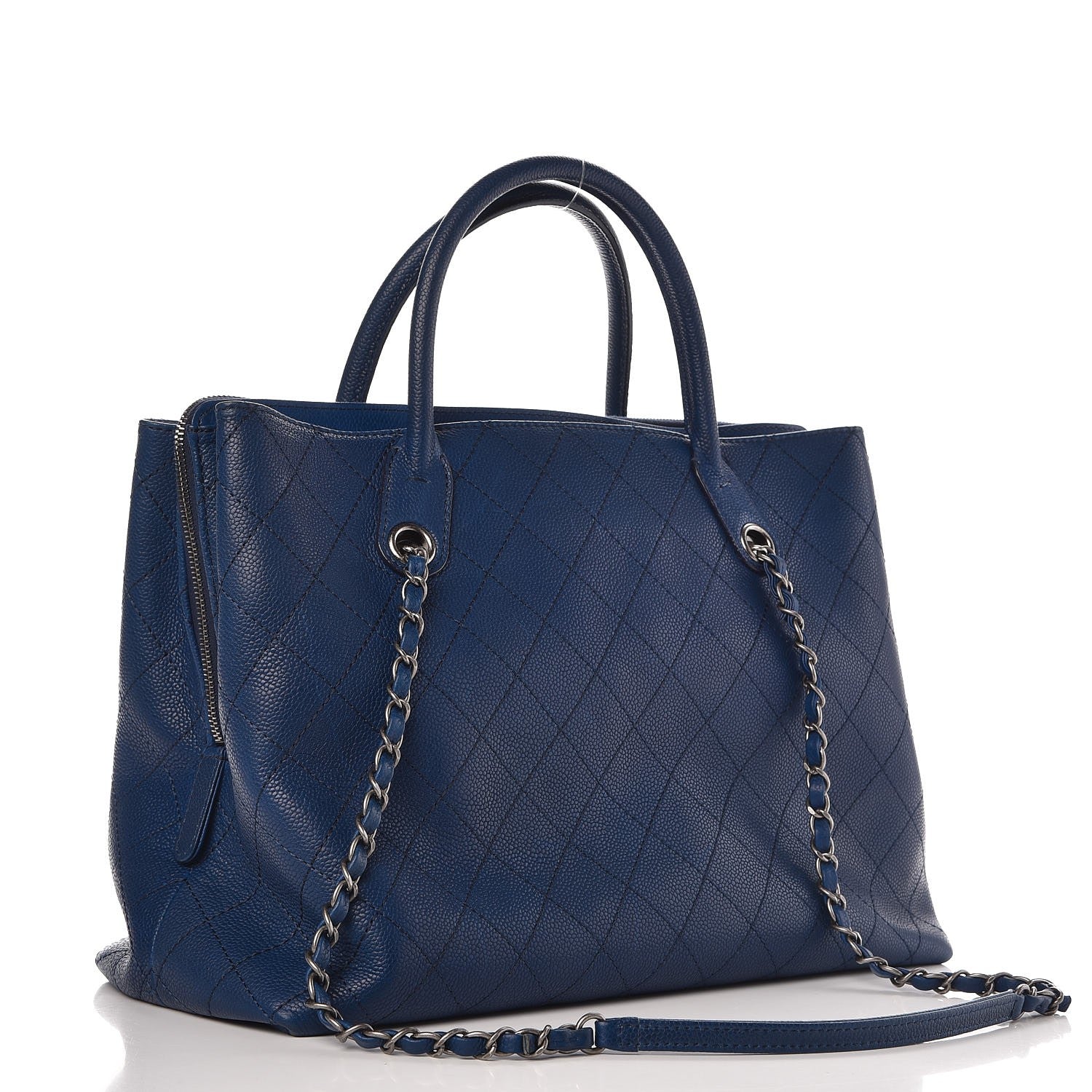 Chanel Grained Vegetal Calfskin Urban Shopping Tote Blue 4 of 7
