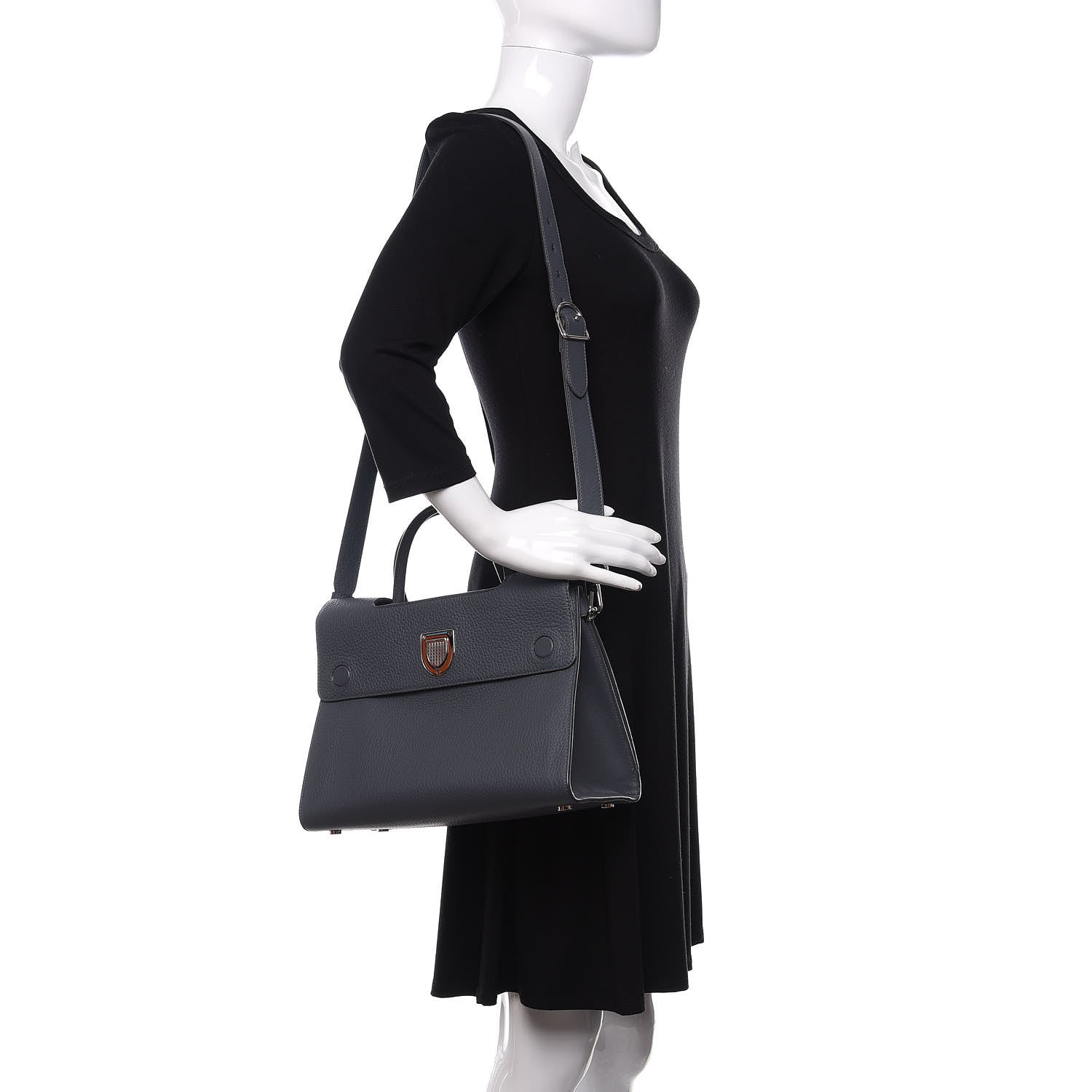 Christian Dior Calfskin Medium Diorever Flap Meteorite Grey 2 of 11