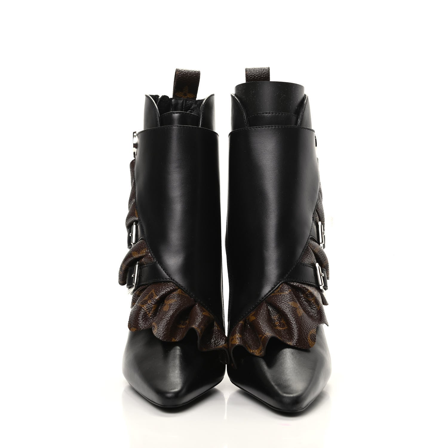 Louis Vuitton Calfskin Monogram Janet Ankle Boots 38 Black 2 of 6