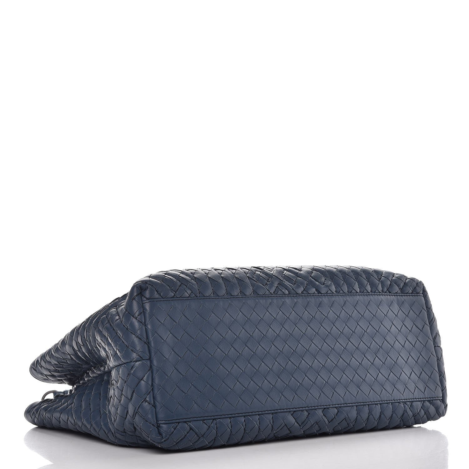 Bottega Veneta Calfskin Intrecciato Boutis Medium Tote Dark Denim 4 of 8