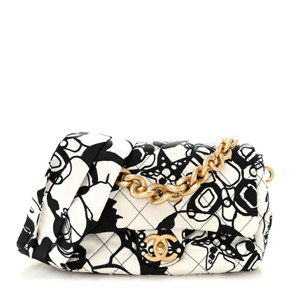 Chanel Canvas Printed Deer Coco Mini Single Flap White Black 1 of 11
