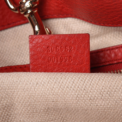 Gucci Pebbled Calfskin Medium Soho Chain Shoulder Bag Tabasco Red 9 of 9