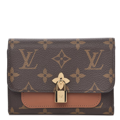 Louis Vuitton Monogram Flower Lock Compact Wallet Caramel 1 of 10