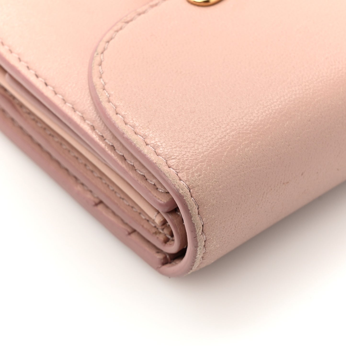 Shiny Calfskin Small Triomph Wallet Antique Rose