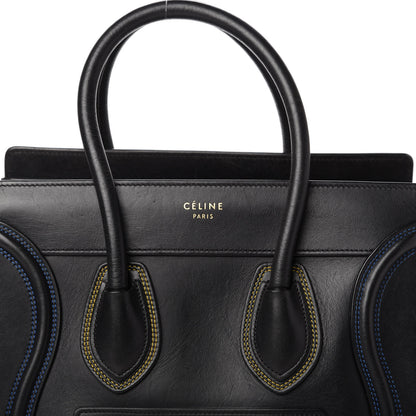 Celine Smooth Calfskin Multicolor Double Stitching Micro Luggage Black 10 of 11