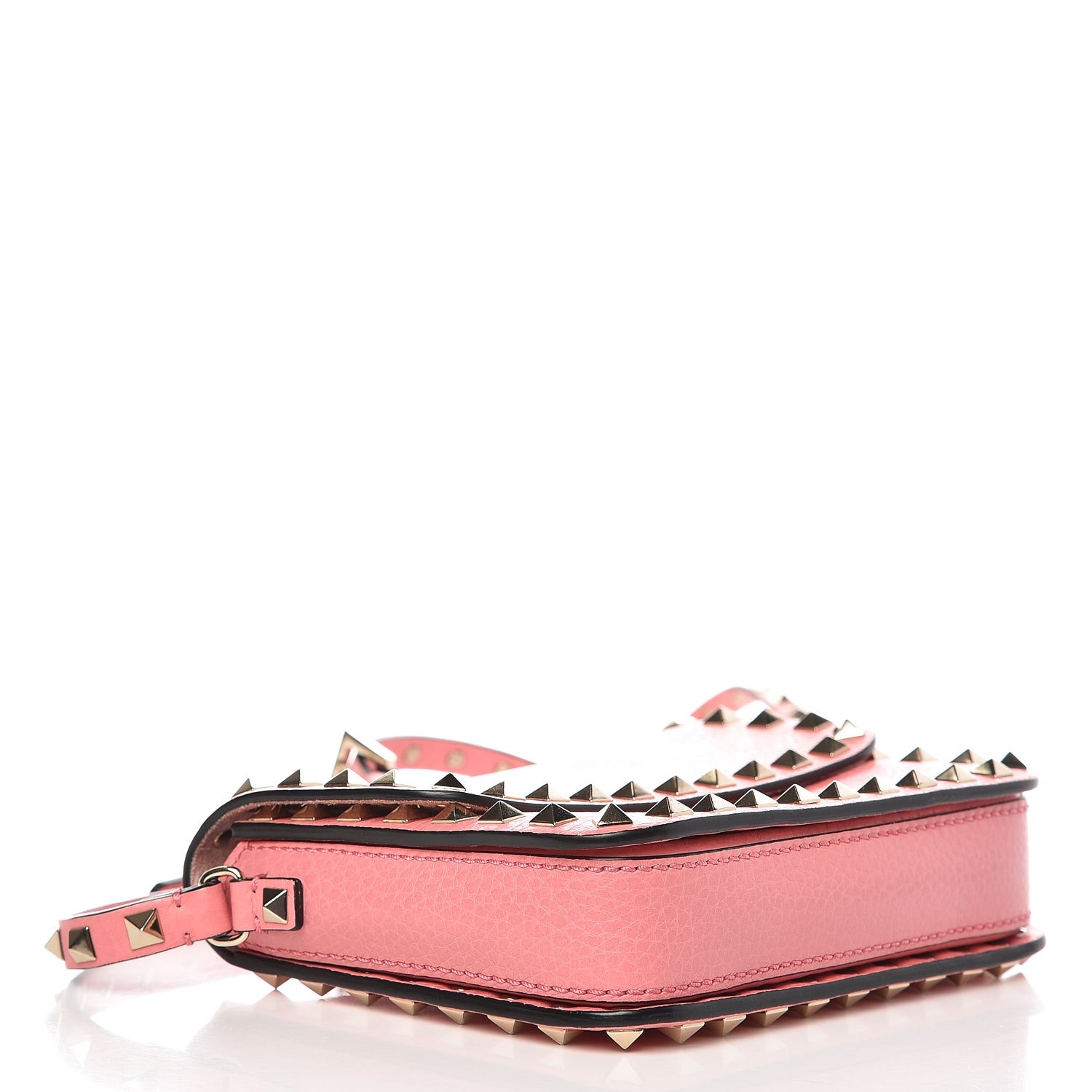 Valentino Garavani Pebbled Calfskin Rockstud Flap Crossbody Bag Paradise Rose 3 of 9