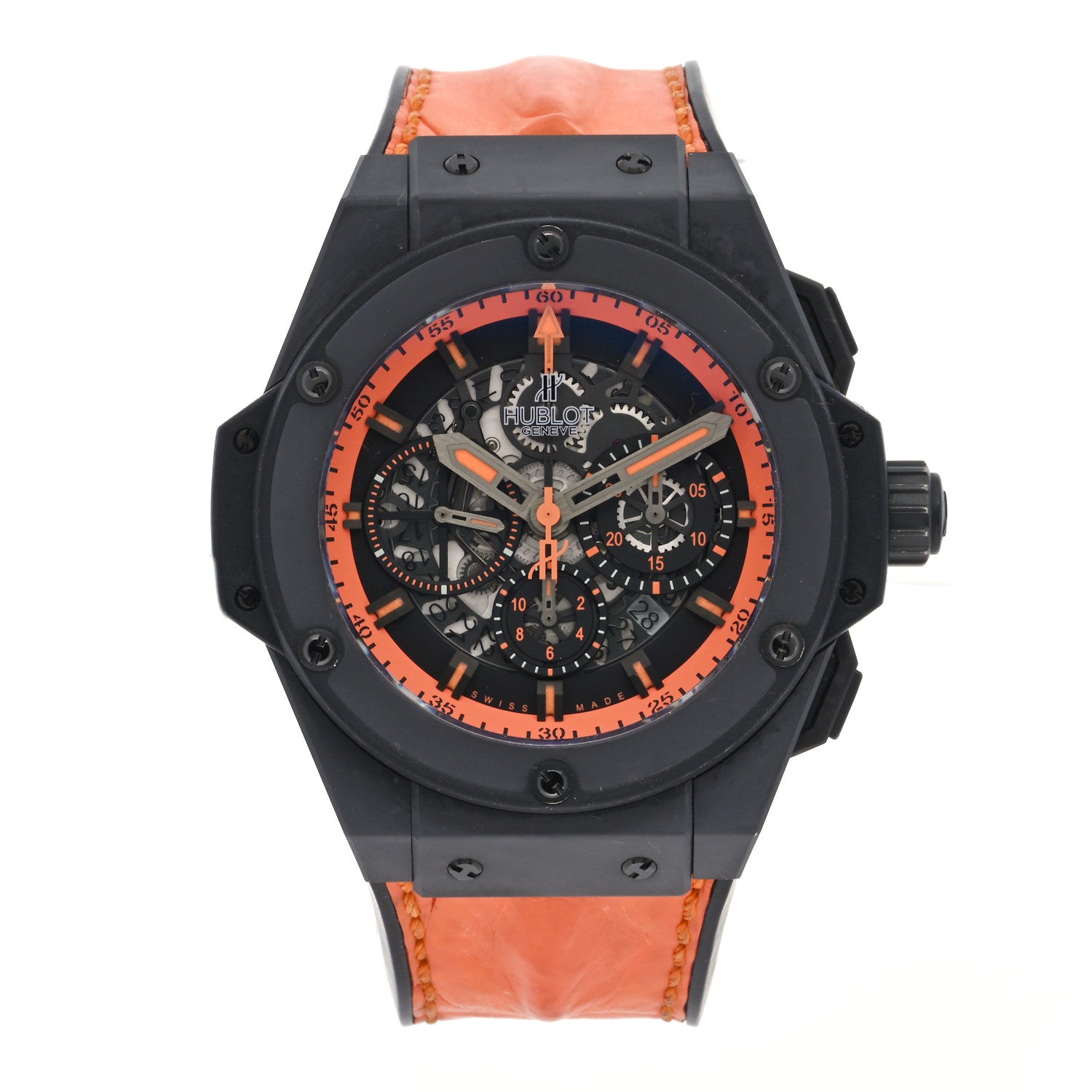 Hublot Ceramic Alligator 48mm King Power Punta del Este Chronograph Automatic Watch Black 710.CI.1129.NR.PDE1 1 of 4