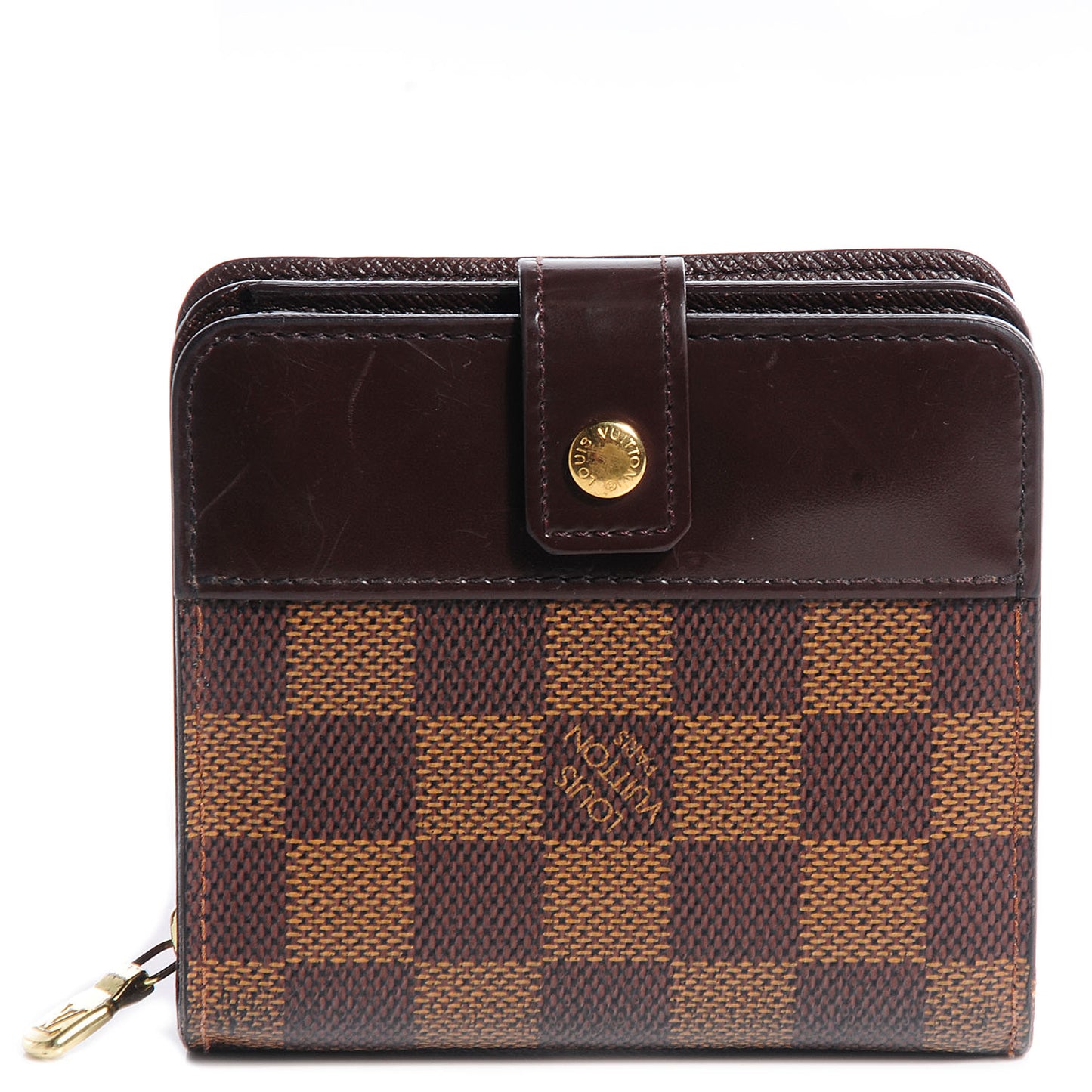 Damier Ebene Zippe Zipped Compact Wallet