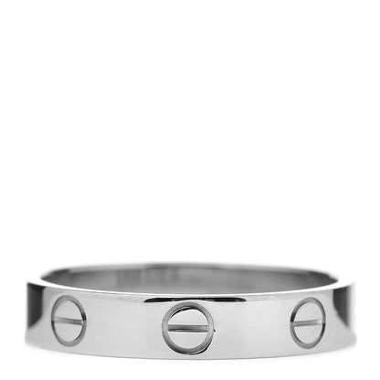 Cartier 18K White Gold 3.5mm LOVE Wedding Band Ring 53 6.5 1 of 4