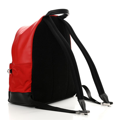 Fendi Nylon Vitello Liberty Vitello Dolce Monster Eyes Rounded Backpack Red Black 3 of 16