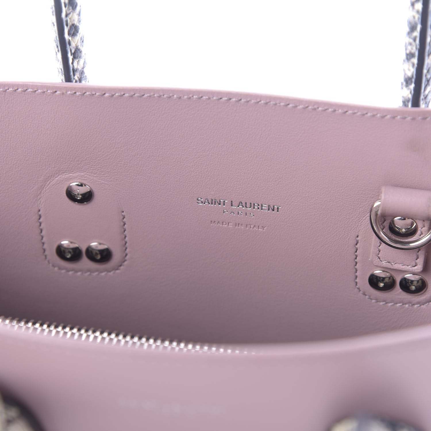 Saint Laurent Calfskin Embossed Python Baby Sac De Jour Powder Pink 10 of 13
