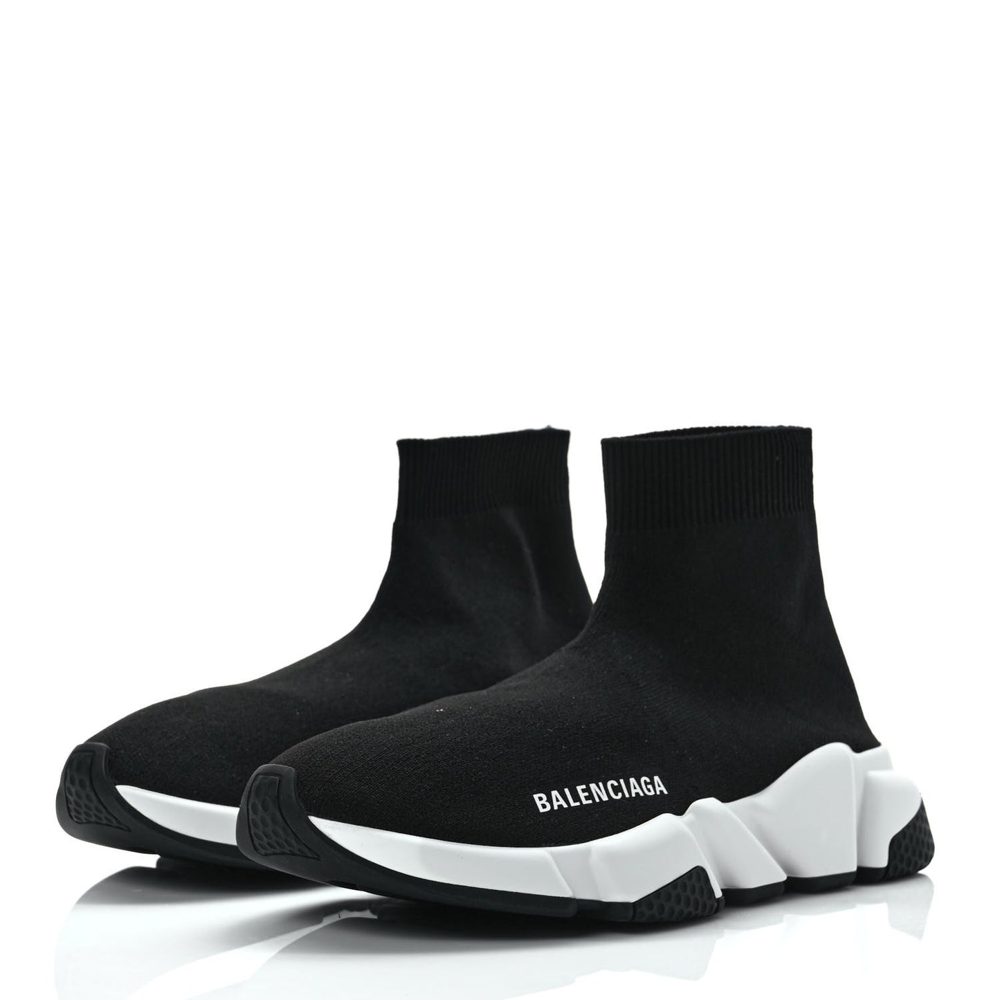 Neoprene Knit Womens Speed Sneakers 36 Black White