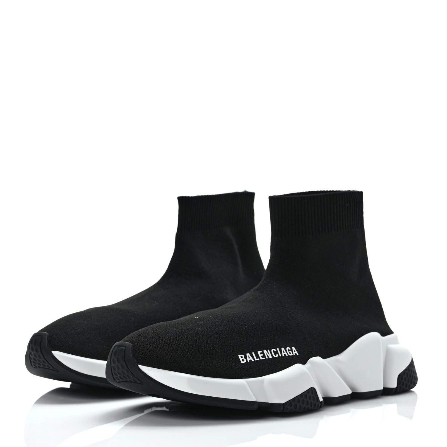 Balenciaga Neoprene Knit Womens Speed Sneakers 36 Black White 3 of 9