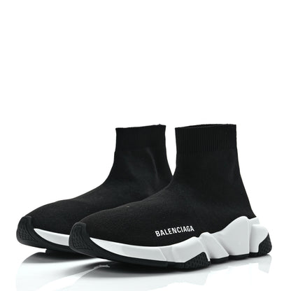 Balenciaga Neoprene Knit Womens Speed Sneakers 36 Black White 3 of 9