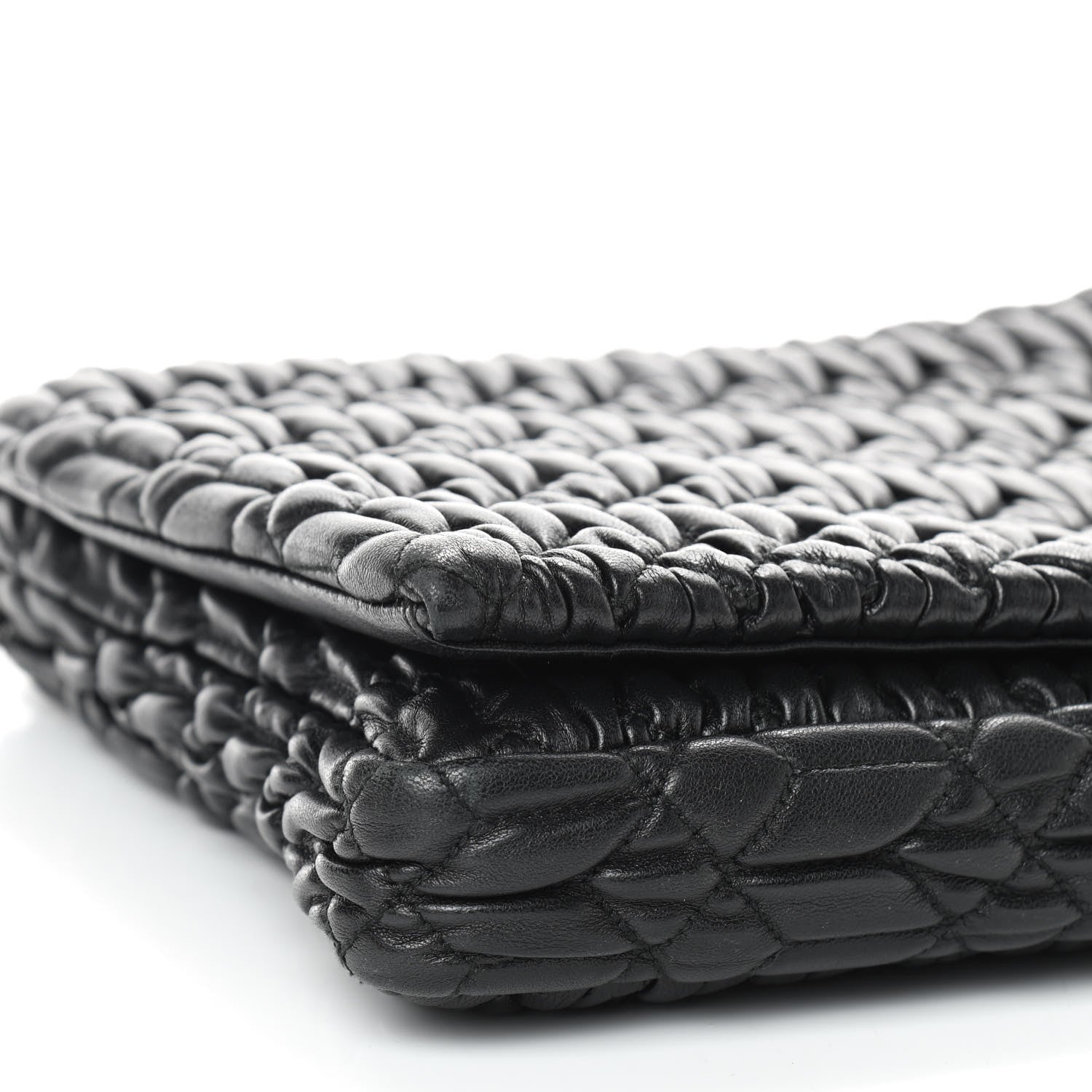 Miu Miu Nappa Matelasse Crystal Flap Clutch Black 7 of 8