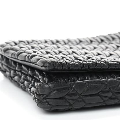 Miu Miu Nappa Matelasse Crystal Flap Clutch Black 7 of 8