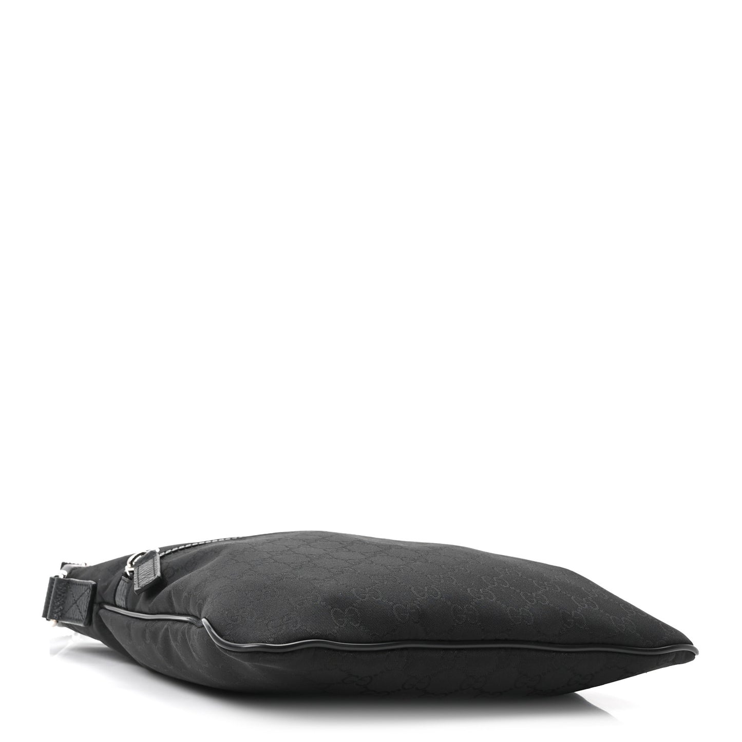 Nylon Monogram Small Flat Messenger Bag Black