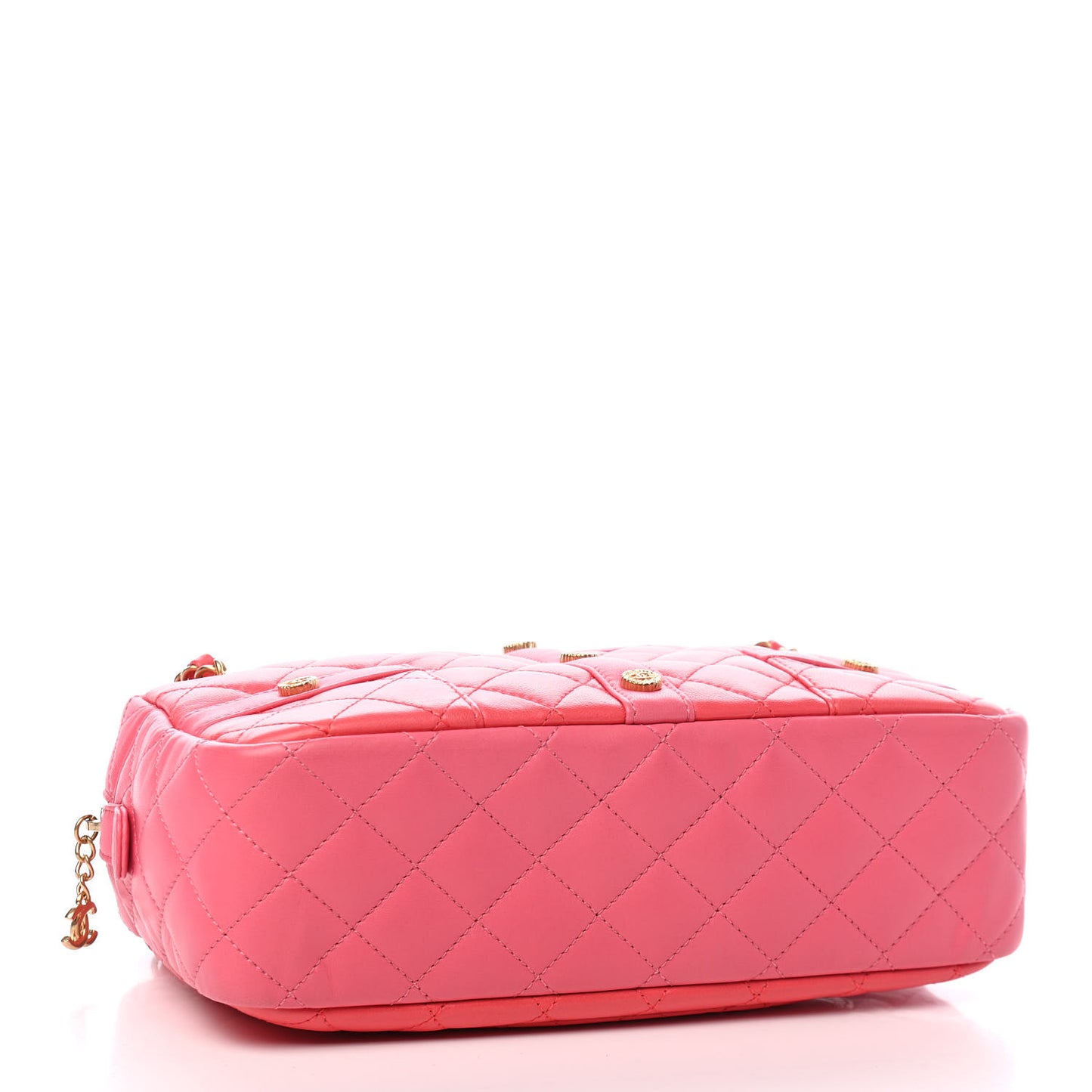 Calfskin Quilted Small Girl Shoulder Bag Pink