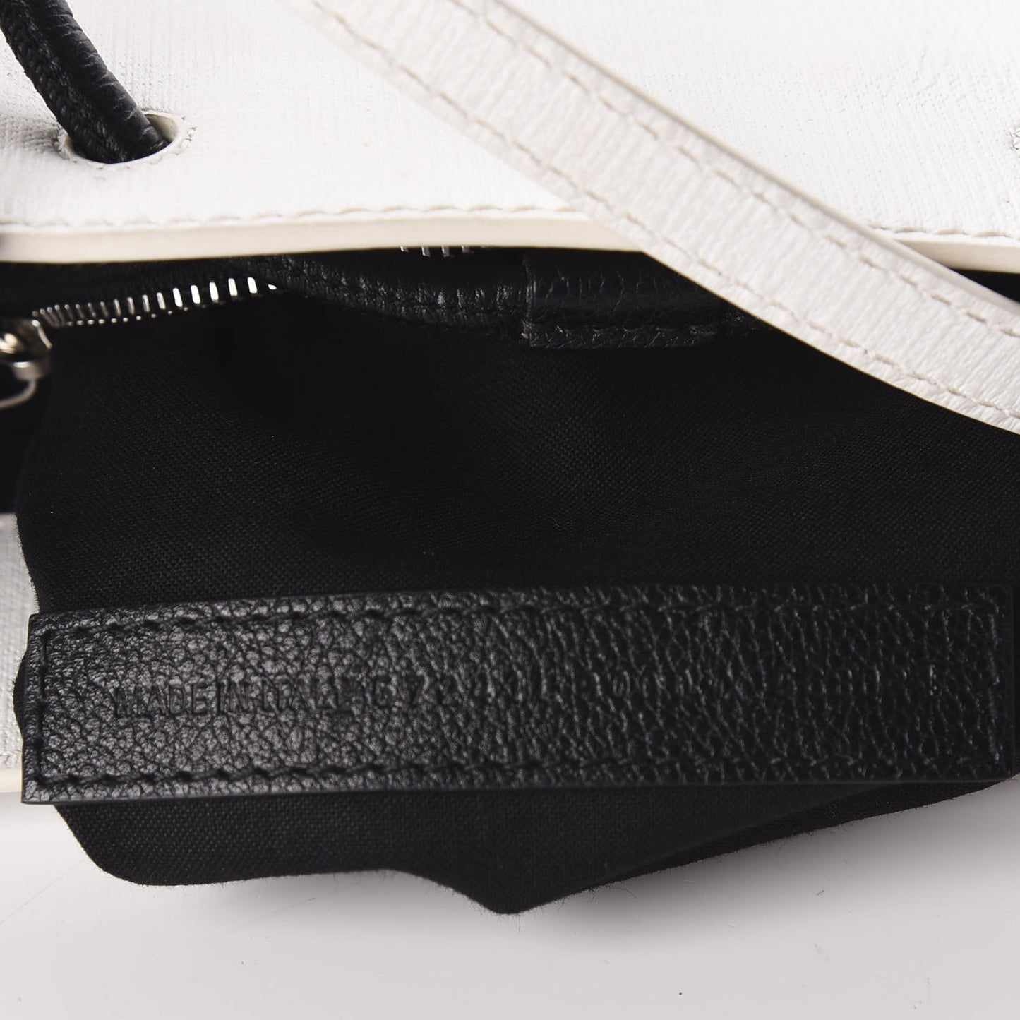 Squared Calfskin Logo Shopping Tote XXS White