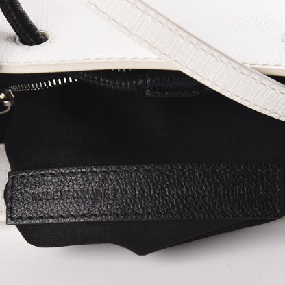 Balenciaga Squared Calfskin Logo Shopping Tote XXS White 9 of 12