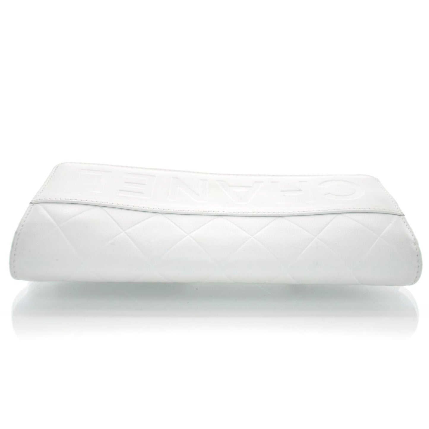 Lambskin Wallet On Chain White