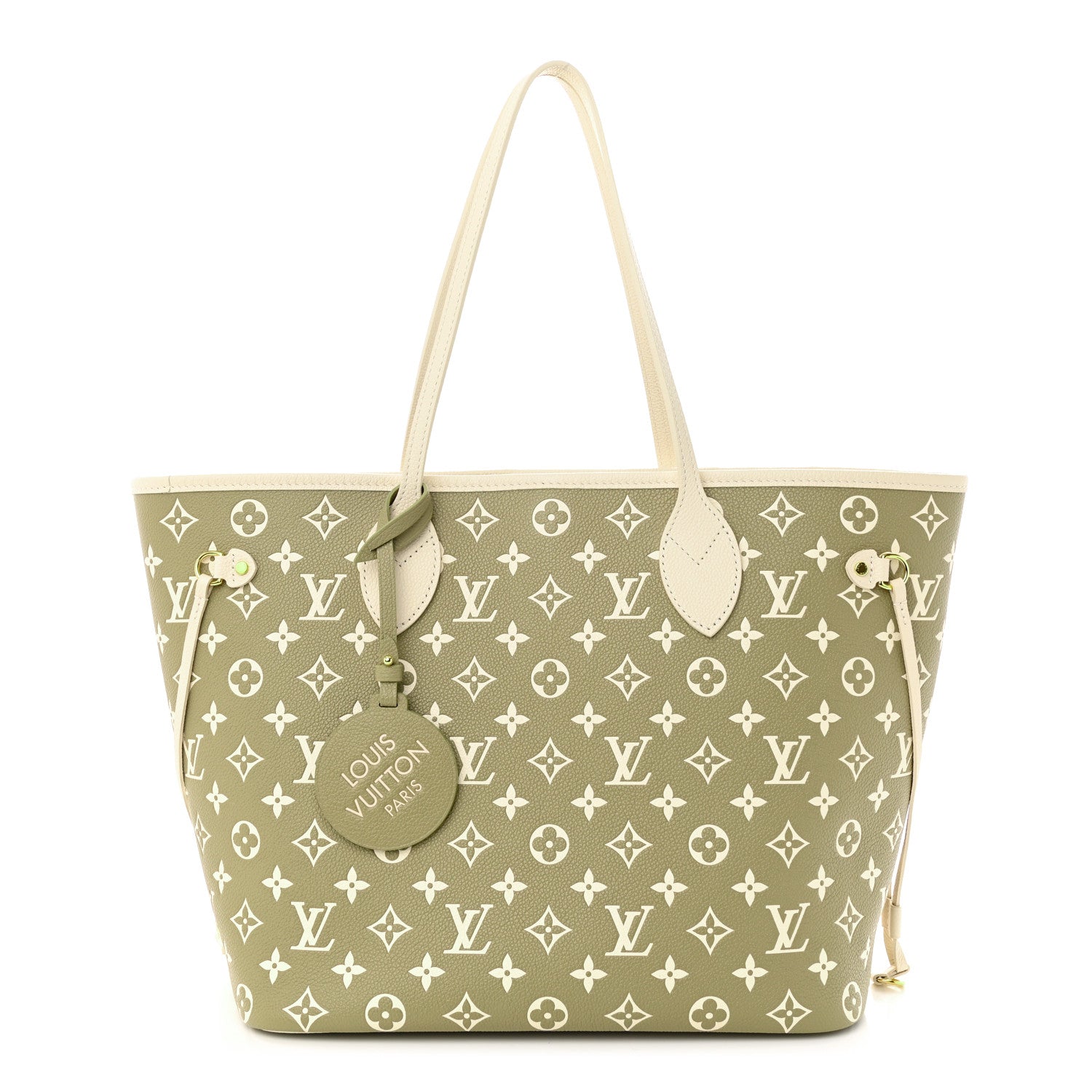 Louis Vuitton Empreinte Monogram Spring In The City Neverfull MM Kaki Beige Cream 1 of 9