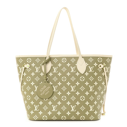 Louis Vuitton Empreinte Monogram Spring In The City Neverfull MM Kaki Beige Cream 1 of 9