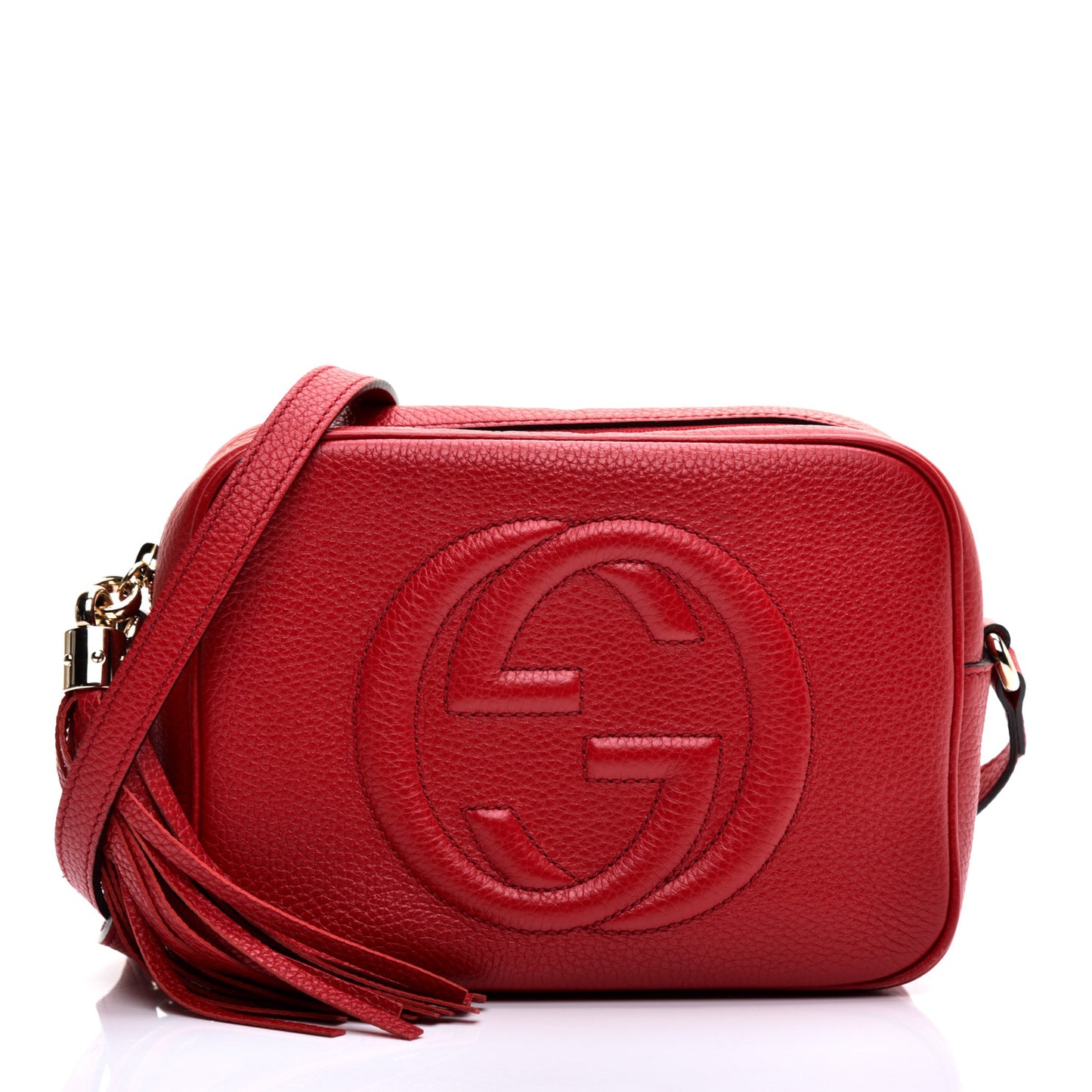 Pebbled Calfskin Small Soho Disco Bag Tabasco Red