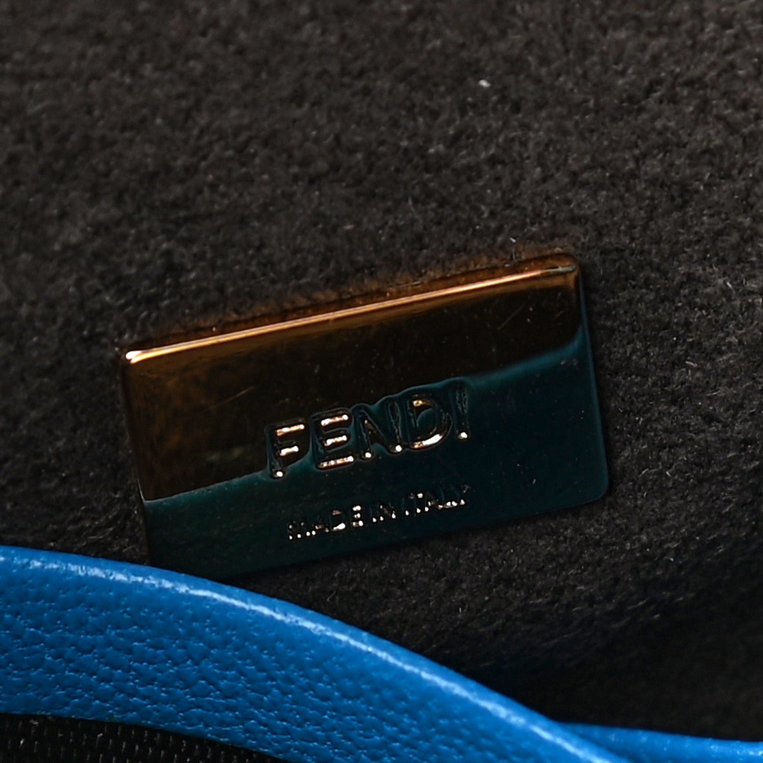 Fendi Shiny Nappa Micro Peekaboo Iconic Satchel Blue Royal 7 of 11