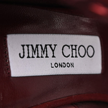 Jimmy Choo Suede Drift Cutout Peep Toe Ankle Boot 38.5 Burgundy 7 of 11